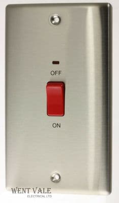 BG Nexus Metal - NBS72 - 45A Double Pole Switch with Neon Power Indicator