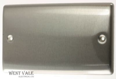 BG Nexus Metal - NBS95 - 2 Gang Blank Plate in Brushed Stainless Steel New