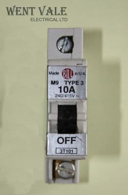 BILL Talisman -3T101 - 10a Type 3 Single Pole MCB Used