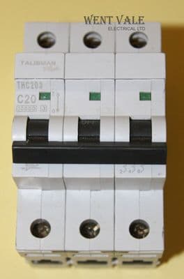Bill Talisman Plus - THC203 - 20a Type C Triple Pole MCB Used