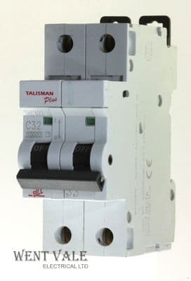Bill Talisman Plus - THC322 - 32a Type C Double Pole MCB Used