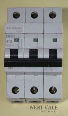 Bill Talisman Plus THD103 - 10a Type D Triple Pole MCB Used