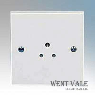 British General 928 - White Moulded - 2a Round Pin Shuttered Socket New