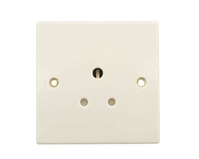 British General 929-01 - White Moulded - 5a Round Pin Shuttered Socket New