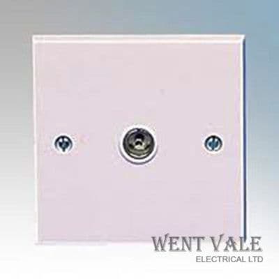 British General 960-01 White Moulded Single Non-Isolated Co-Axial Socket New