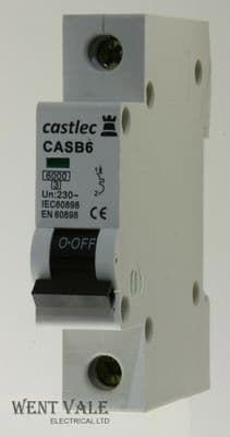 Castlec CASB6 - 6a Type B Single Pole MCB Used
