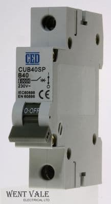CED Axiom - CUB40SP - 40a Type B Single Pole MCB Unused
