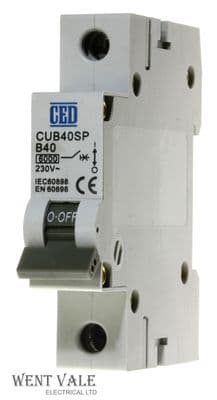 CED Axiom - CUB40SP - 40a Type B Single Pole MCB Used