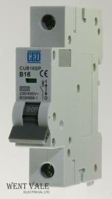 CED - CUB16SP - 16a Type B Single Pole MCB Unused