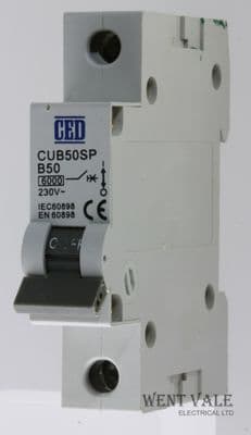 CED - CUB50SP - 50a Type B Single Pole MCB Used