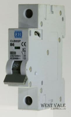 CED - CUB6SP - 6a Type B Single Pole MCB Used