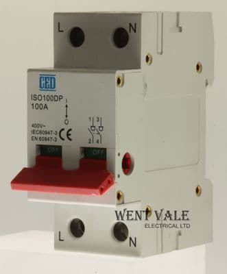 CED - ISO100DP - 100a Double Pole Switch Disconnector Used