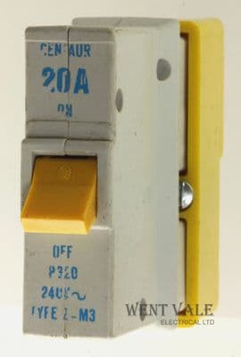 Centaur P320 - 20a Type 2 Plug-in Single Pole MCB Used