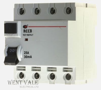 CGD 25/30/4 - 25a 30mA Four Pole RCCB Unused