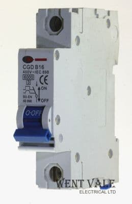 CGD CGD-1B16 - 16a Type B Single Pole MCB Used
