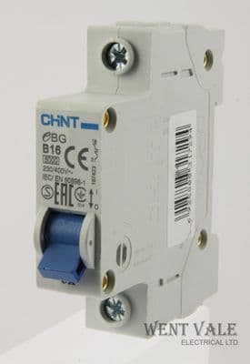 Chint EBG-B16-187423 - 16a Type B Single Pole MCB Unused