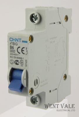Chint EBG-B6-187420 - 6a Type B Single Pole MCB Unused
