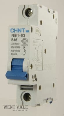 Chint NB1-63-B16 - 16a Type B Single Pole MCB Used
