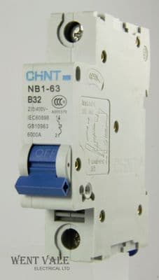 Chint NB1-63-B32 - 32a Type B Single Pole MCB Used
