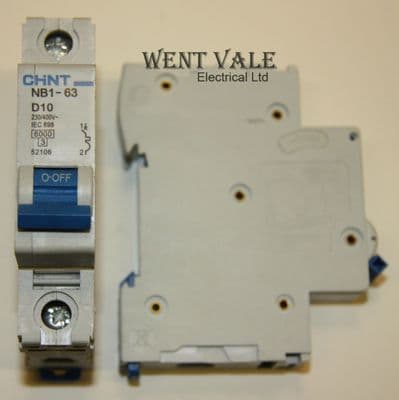 Chint NB1-63-D10-52106 - 10a Type D Single Pole MCB Used