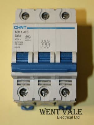 Chint NB1-63-D363 - 63a Type D Triple Pole MCB Un-used