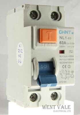 Chint NL1-63- 63a 30mA Double Pole RCCB Used