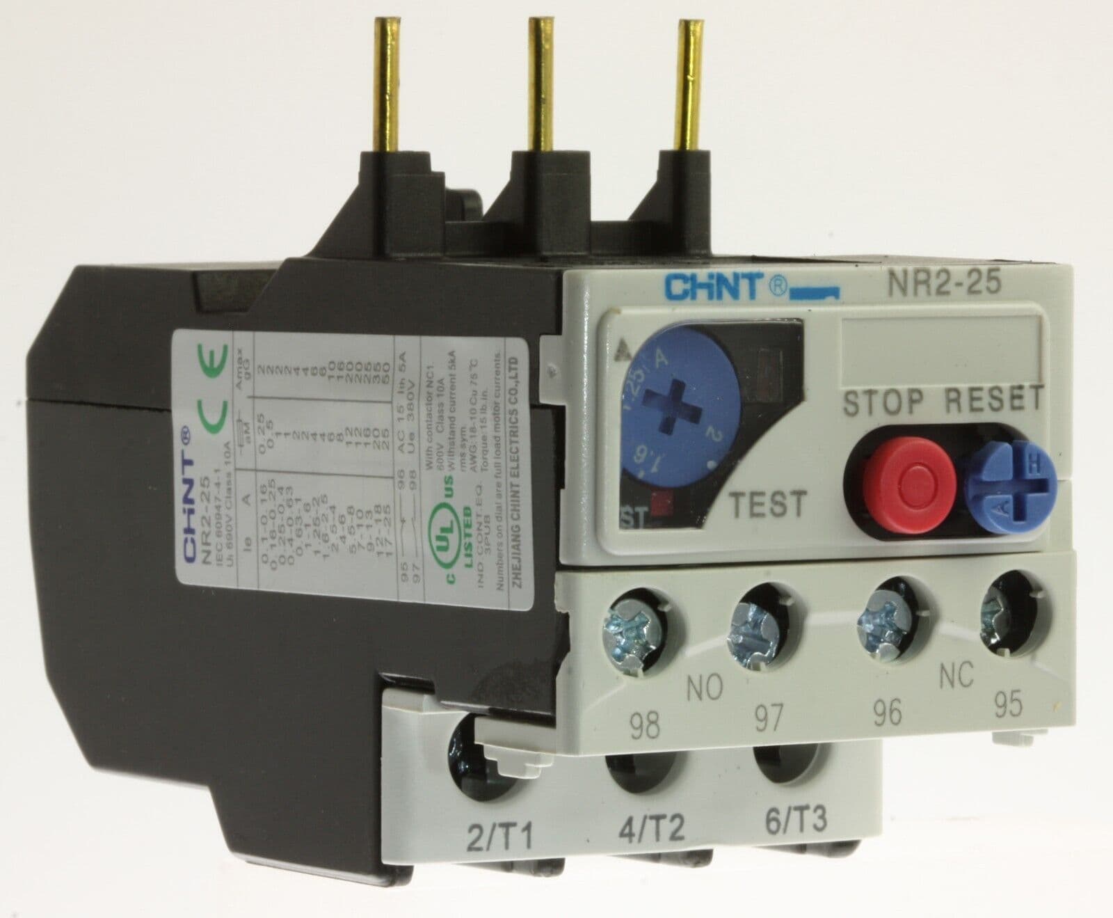 Overload Rellay Ranges Chint NR2 -25 268138 4a Thermal Overload Relay with 1 25a to 2a ...