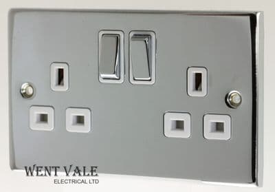 Click Deco Victorian - VPCH536WH - 13a Double Pole Twin Switched Socket Outlet