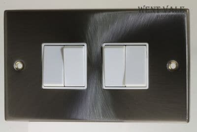 Click Deco Victorian - VPSC019WH -  10a 4 Gang 2 Way Switch in Satin Chrome