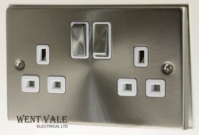 Click Deco Victorian - VPSC536WH - 13a Double Pole Twin Switched Socket Outlet