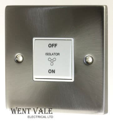 Click Deco - VPSC020WH - 10AX Three Pole Fan Plate Switch in Satin Chrome New