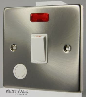 Click Deco VPSC023WH - 20a Double Pole Switch with Front Flex Outlet + Neon