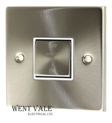 Click Deco - VPSC520WH - 10AX Triple Pole Fan Plate Switch in Satin Chrome New