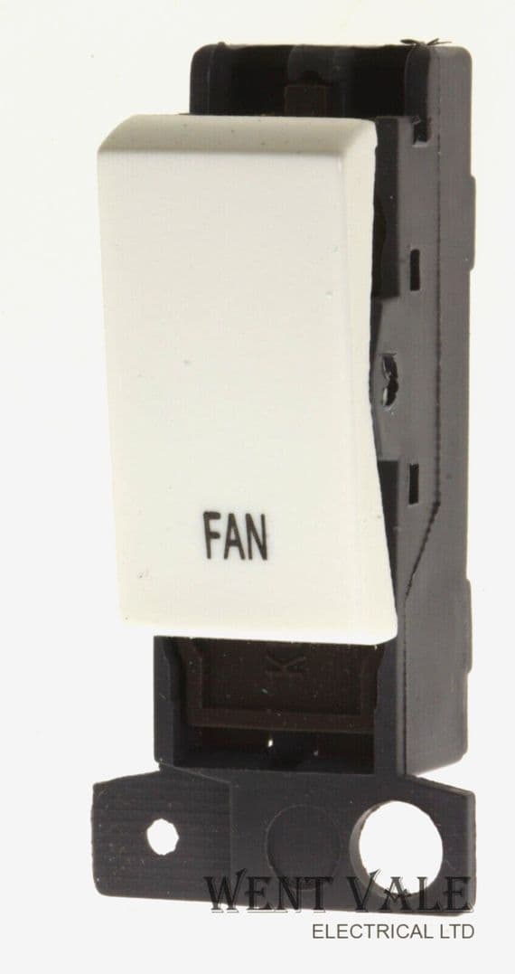 Click Mini Grid - MD018WHFN - 10ax Double Pole Mini Grid Switch Module Fan