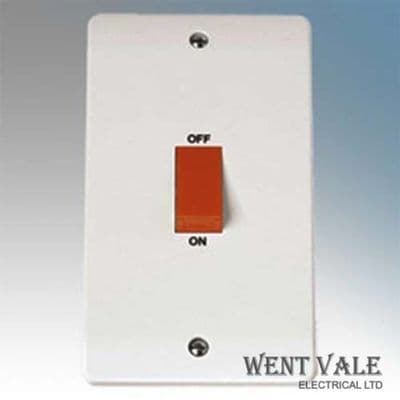Click Mode CMA202 White Moulded 45a Cooker Double Pole Switch New