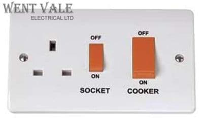 Click Mode CMA204 - Moulded 45a Cooker Control Switch and Socket  New