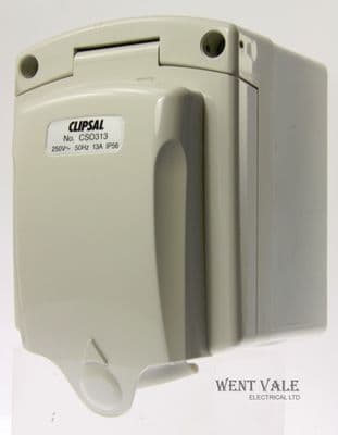 Clipsal Aquaseal - CSO313 - IP56 13a 1 Gang Surface Mount Socket New