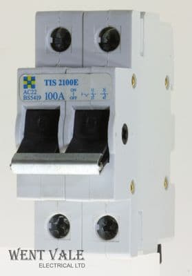 Clipsal - TIS2100E - 100a Double Pole AC22 Switch Disconnector Used