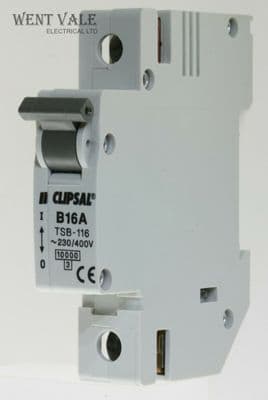 Clipsal TSB-116 - 16a Type B Single Pole MCB Used