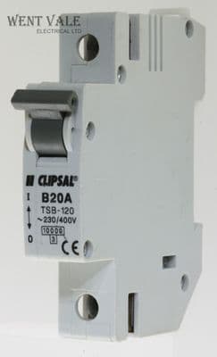 Clipsal TSB-120 - 20a Type B Single Pole MCB Unused