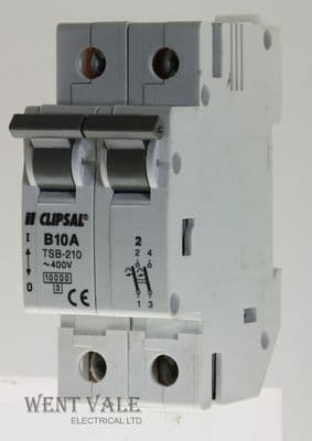 Clipsal TSB-210 - 10a Type B Double Pole MCB Unused