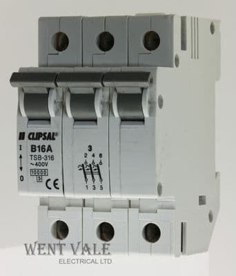 Clipsal TSB-316 - 16a Type B Triple Pole MCB Unused