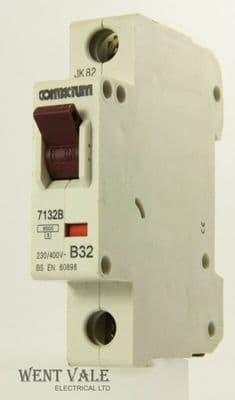 Contactum 7000 Series - 7132B - 32a Type B Single Pole MCB Used