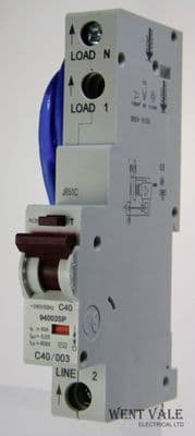 Contactum 94003SP-C40/003 - 92118193 - 40a 30mA Type C Single Pole RCBO Unused