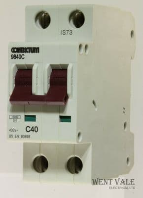 Contactum 9850C - 950729294 - 50a Type C Double Pole MCB Unused