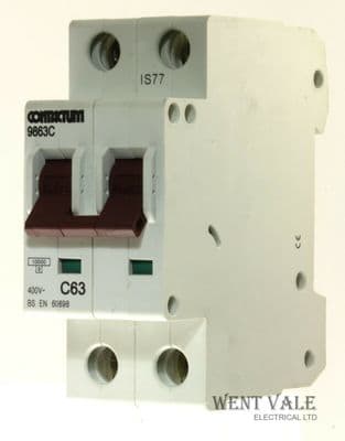 Contactum 9863C - 950729295 - 63a Type C Double Pole MCB Unused