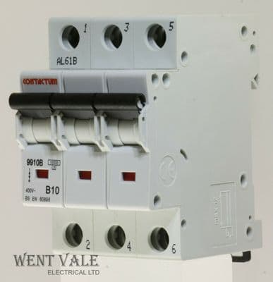 Contactum 9910B - 950910326 - 10a Type B Triple Pole MCB Unused