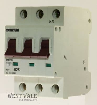 Contactum 9925B - 950729331 - 25a Type B Triple Pole MCB Unused