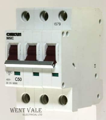 Contactum 9950C - 950729394 - 50a Type C Triple Pole MCB Unused