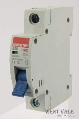 Contactum CP Range - CPB20-B20/1 - 20a Type B Single Pole MCB Used